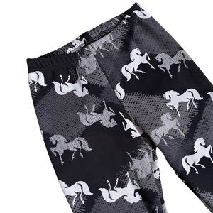 Just Cozy Faux Fur-Lined Horse Leggings Size Medium